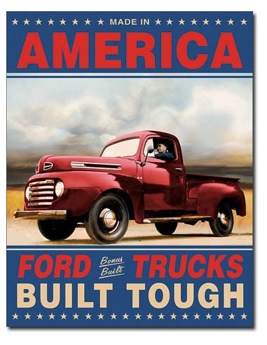 Placa Ford Trucks Built Tough